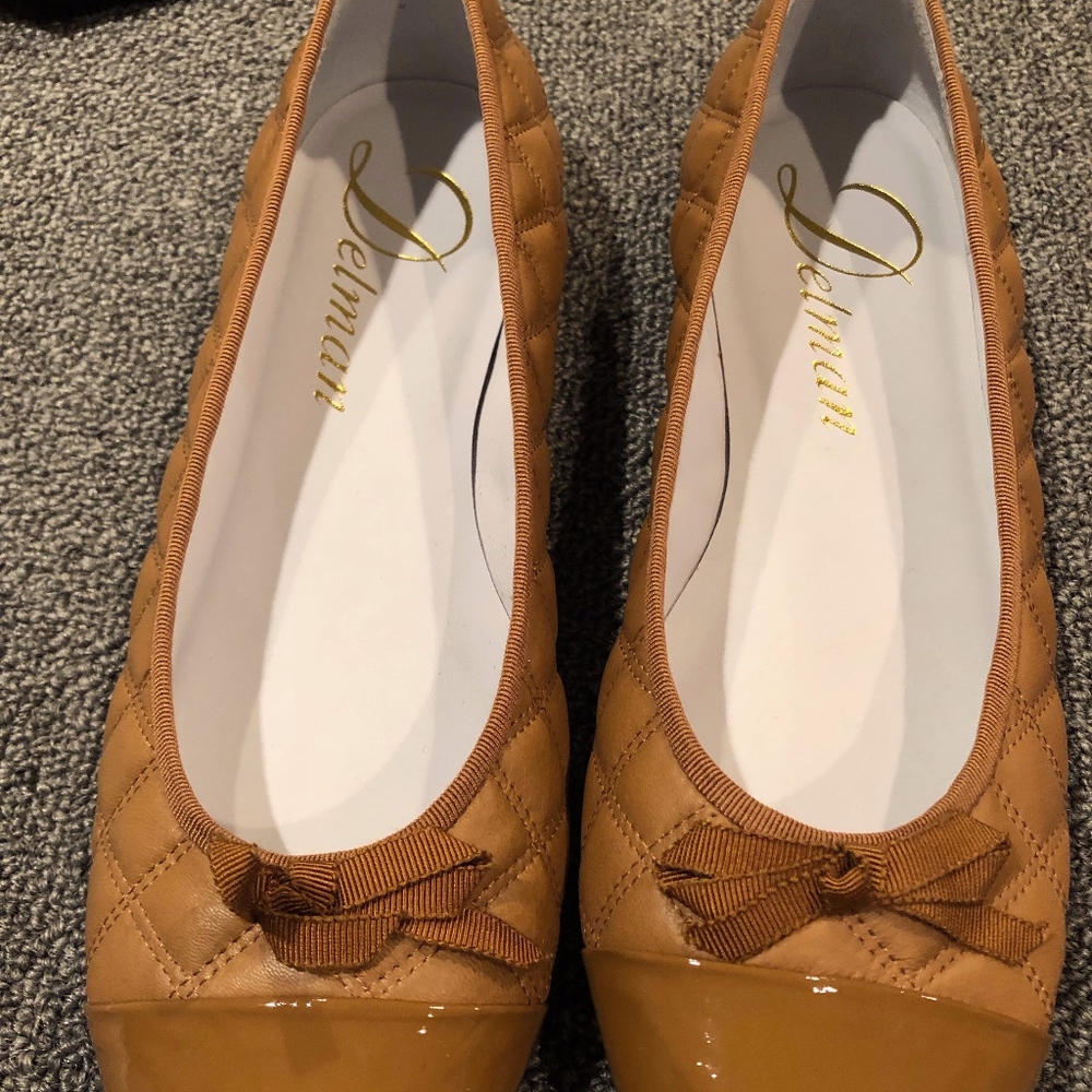 Delman quilted leather ballet flats